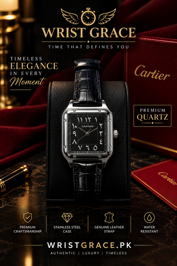 Wristgrace Santos-Dumont  Premium Quartz Watch – Black Leather Strap